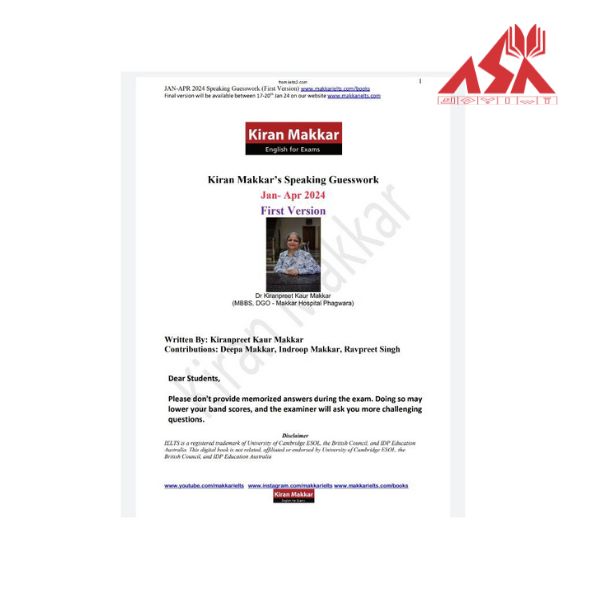 Kiran Makkar Speaking Guesswork Jan Apr 2024